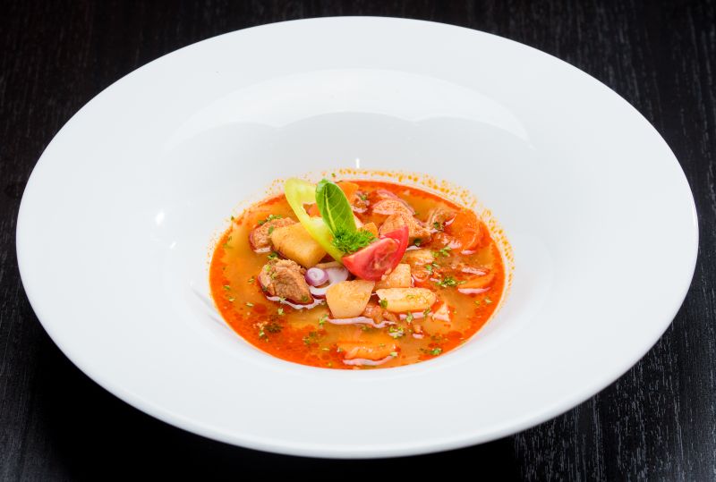 Roasted Tomato Basil Soup with artisan bread